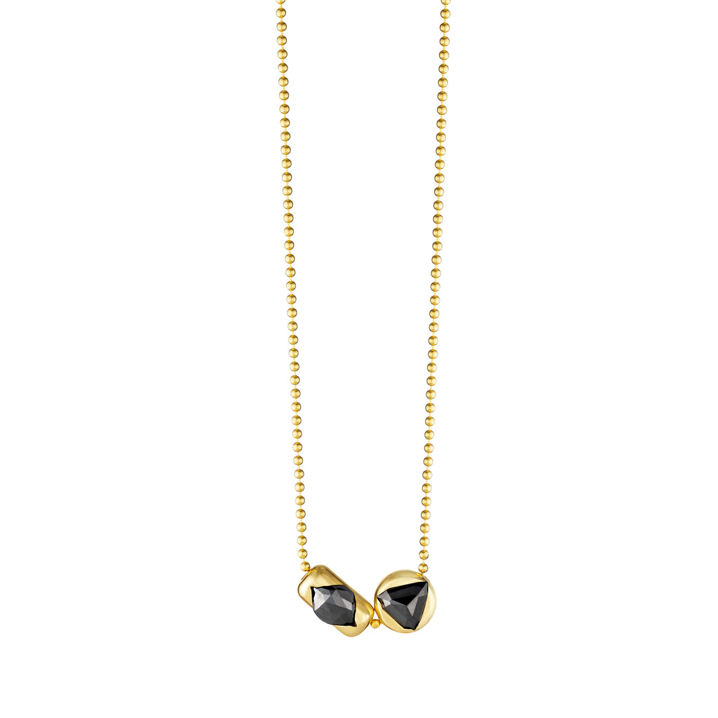 Double Black Diamond Pill Necklace