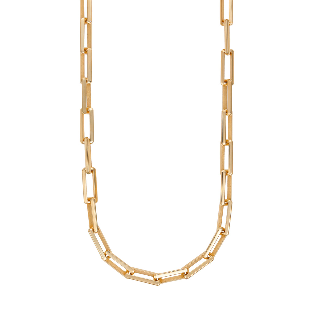 14k Yellow Gold, 22 Inch Link Necklace with Small Link Clasp  Can Be Made As 16, 18, 20, 22, 24, or 28 Inch Necklaces.   Reach out to customer service if you would like a custom length!