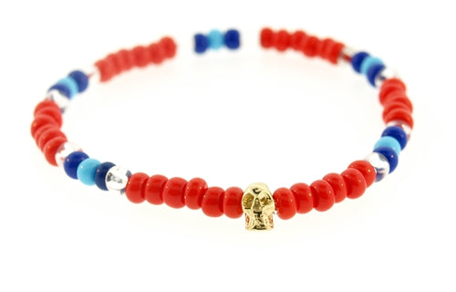 MINI YELLOW GOLD SKULL BRACELET