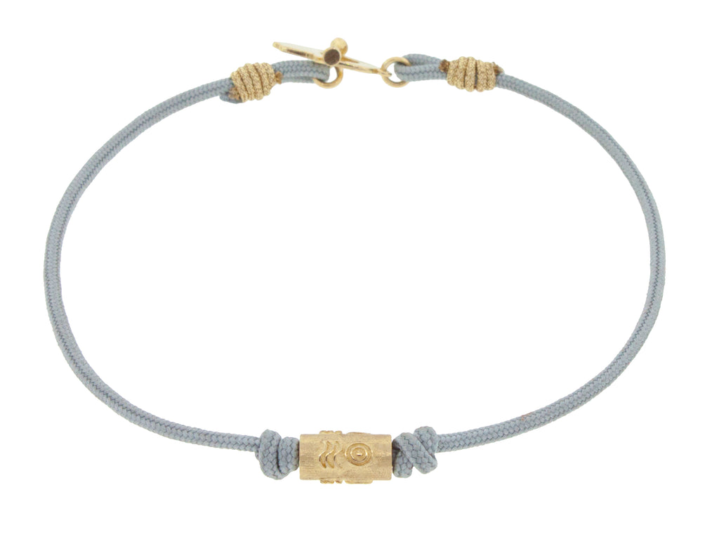 Pineal Cylinder with a Hamsa Clasp on a Cord Bracelet