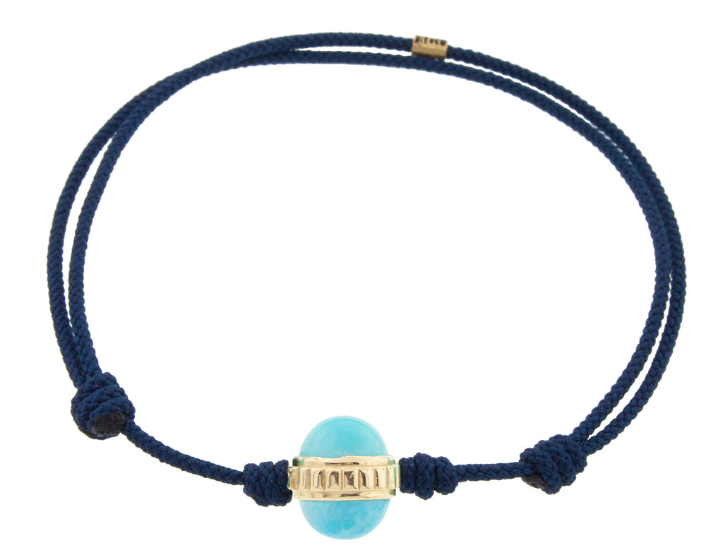 Turquoise Cabochon Collar on a Cord Bracelet