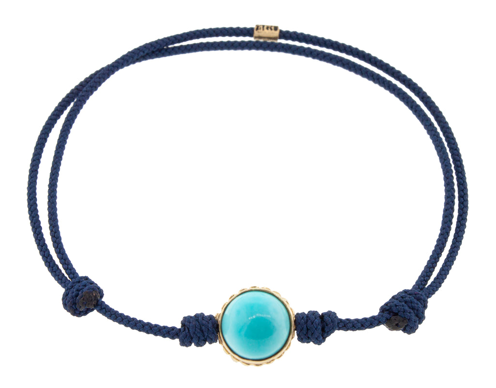 Turquoise Cabochon Collar on a Cord Bracelet