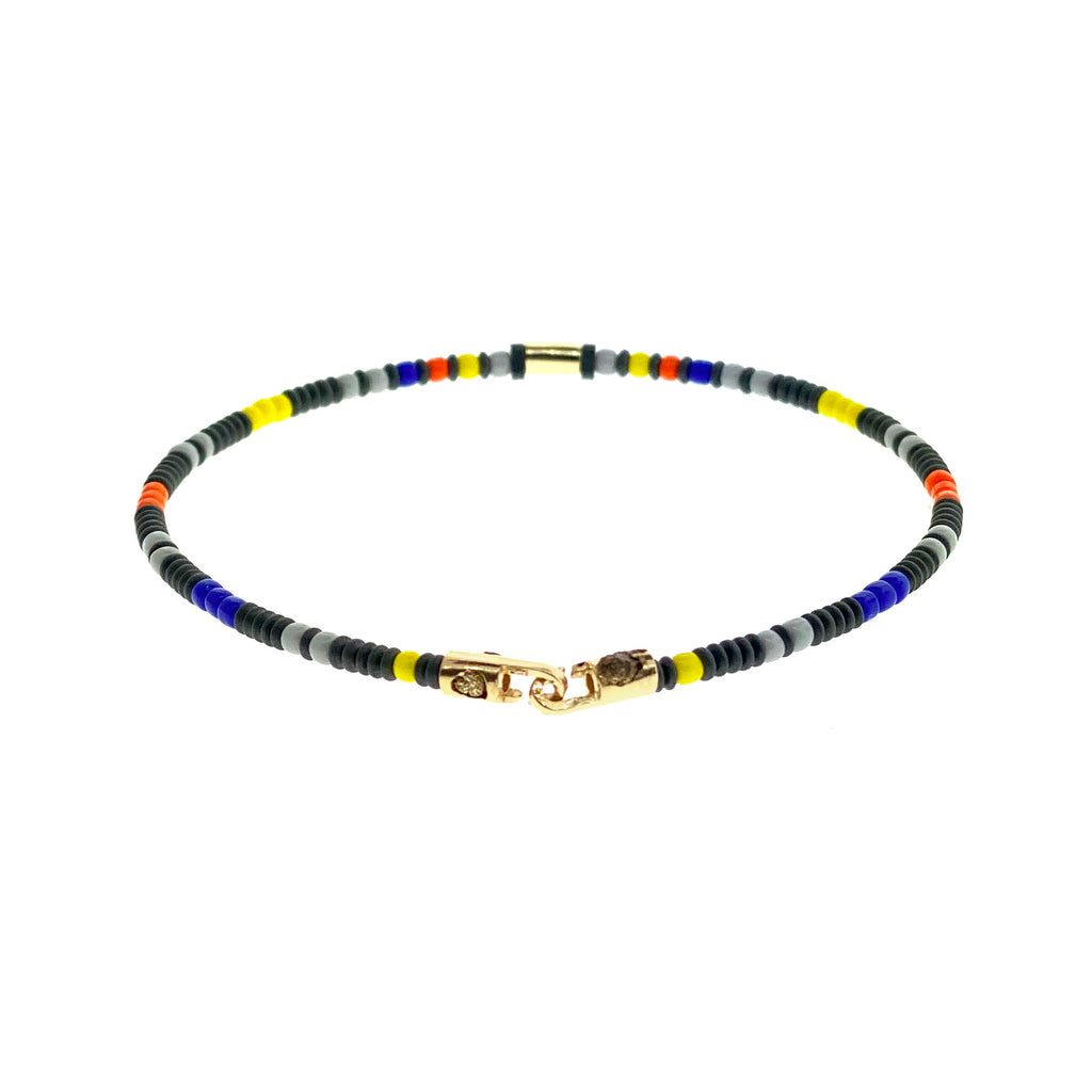 Gold Clasp And Spacer On Gemstone Beaded Bracelet