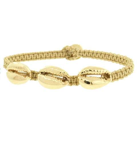 TRIPLE SHELL MACRAME BRACELET
