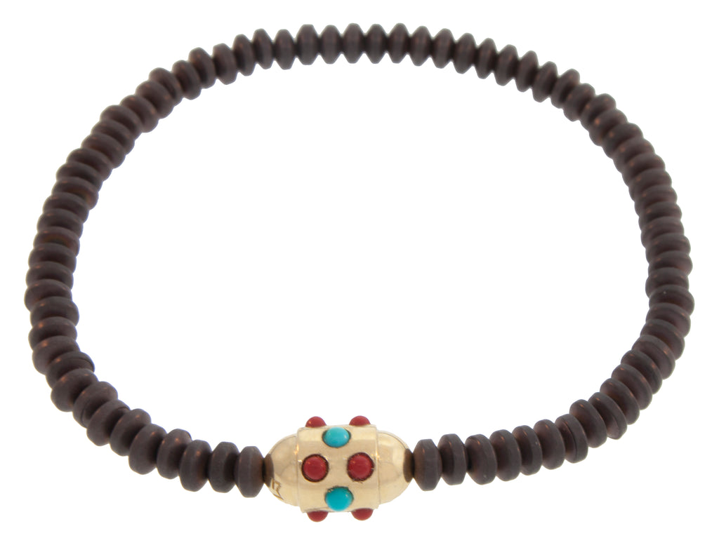 Cabochon Round Bolt Bead Bracelet