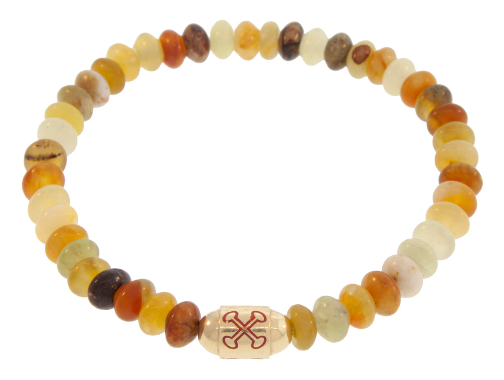 Enameled I Cannot Die Round Bolt Bead Bracelet