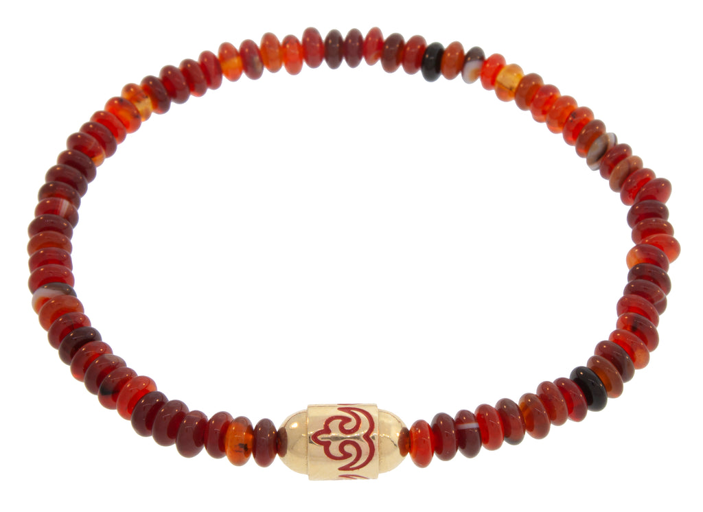 Enameled Akokonan Round Bolt Bead Bracelet