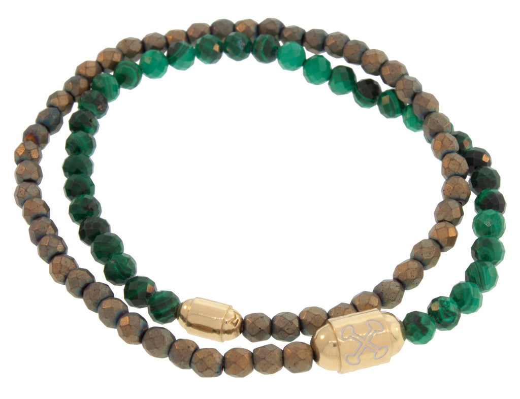 Enameled I Cannot Die Double Wrap Beaded Bracelet