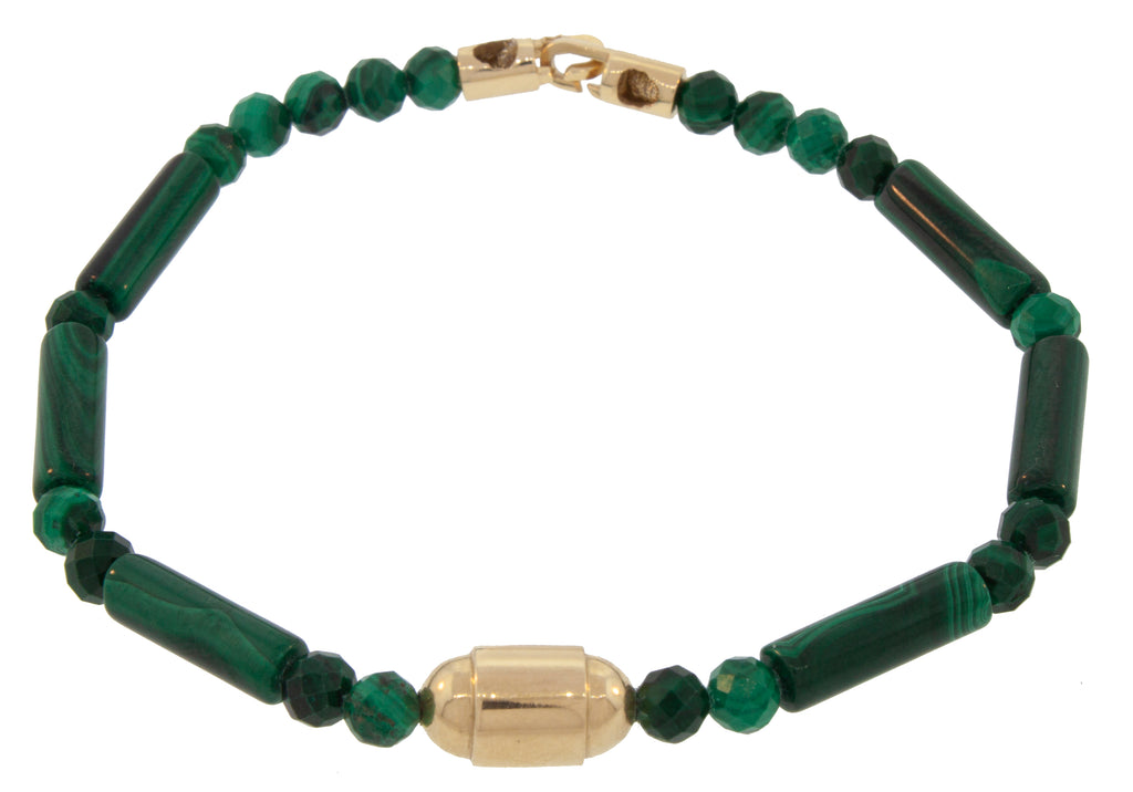 All Gold Bolt Bead Bracelet with a Clasp