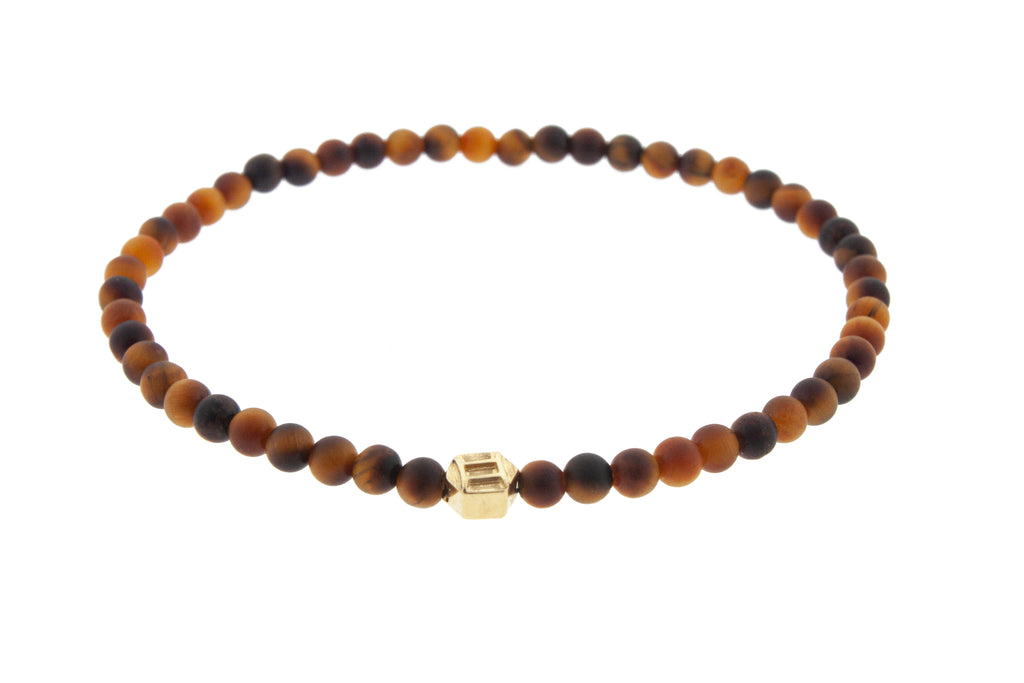 Gold Mini Gemini Hexagon On Beaded Bracelet