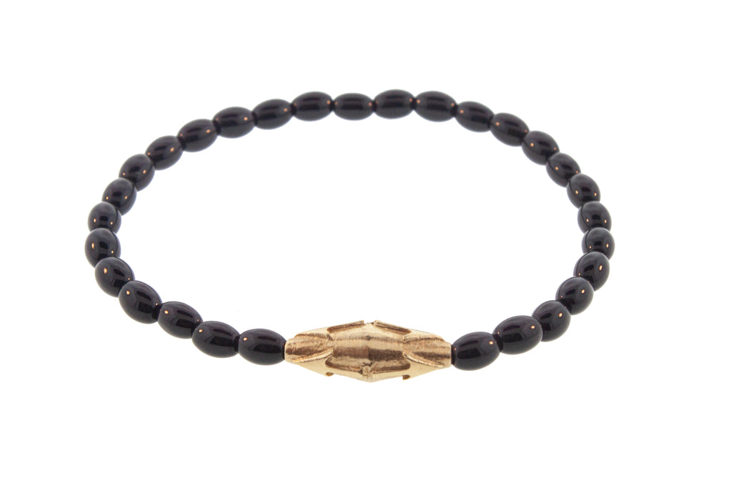 Gold Double Arrow On Beaded Bracelet