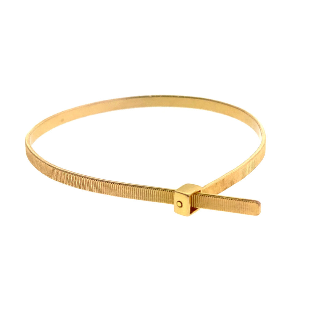 LUIS MORAIS 14k yellow gold Zip Tie bracelet. Adjustable.