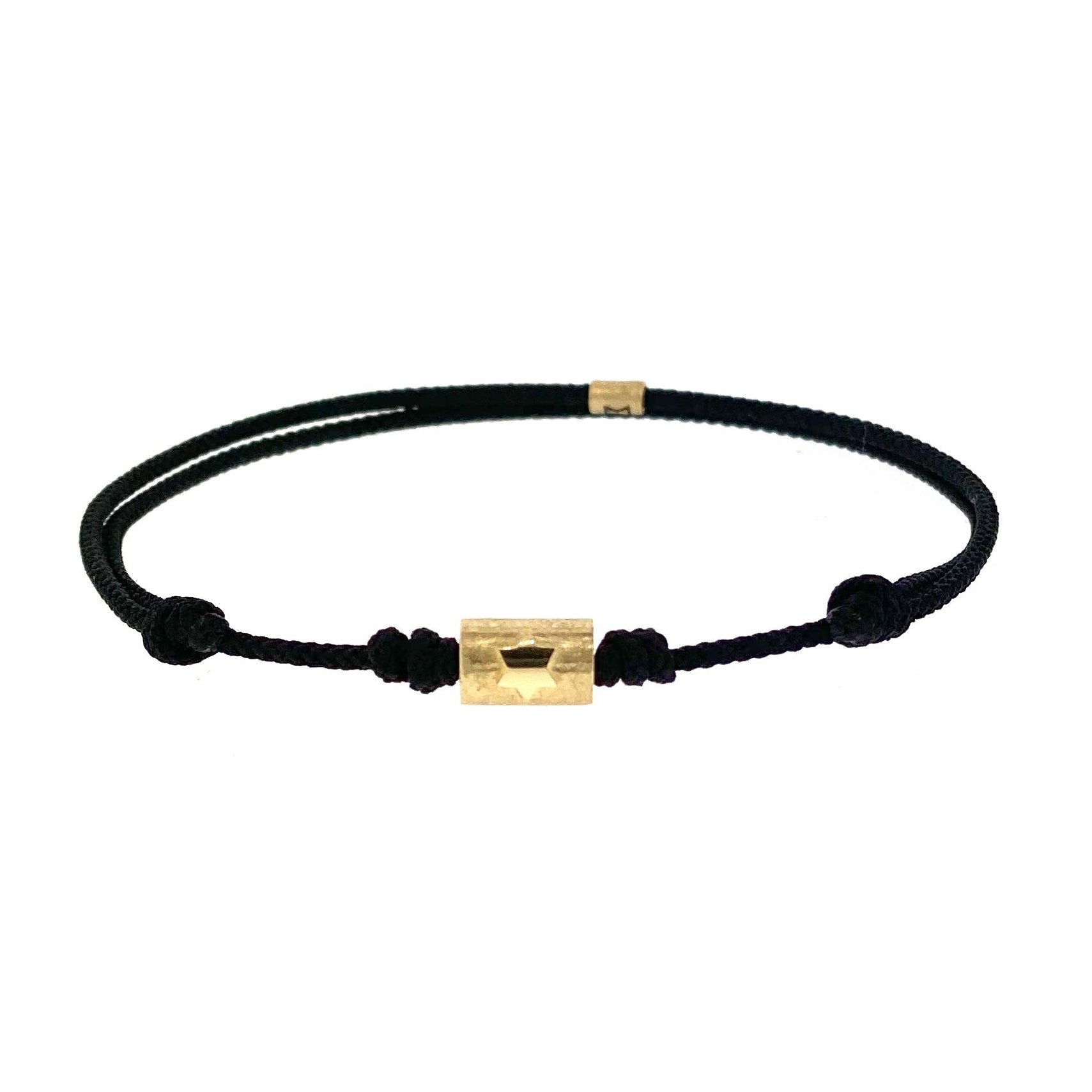 Gold Star Of David Relief on Cord Bracelet