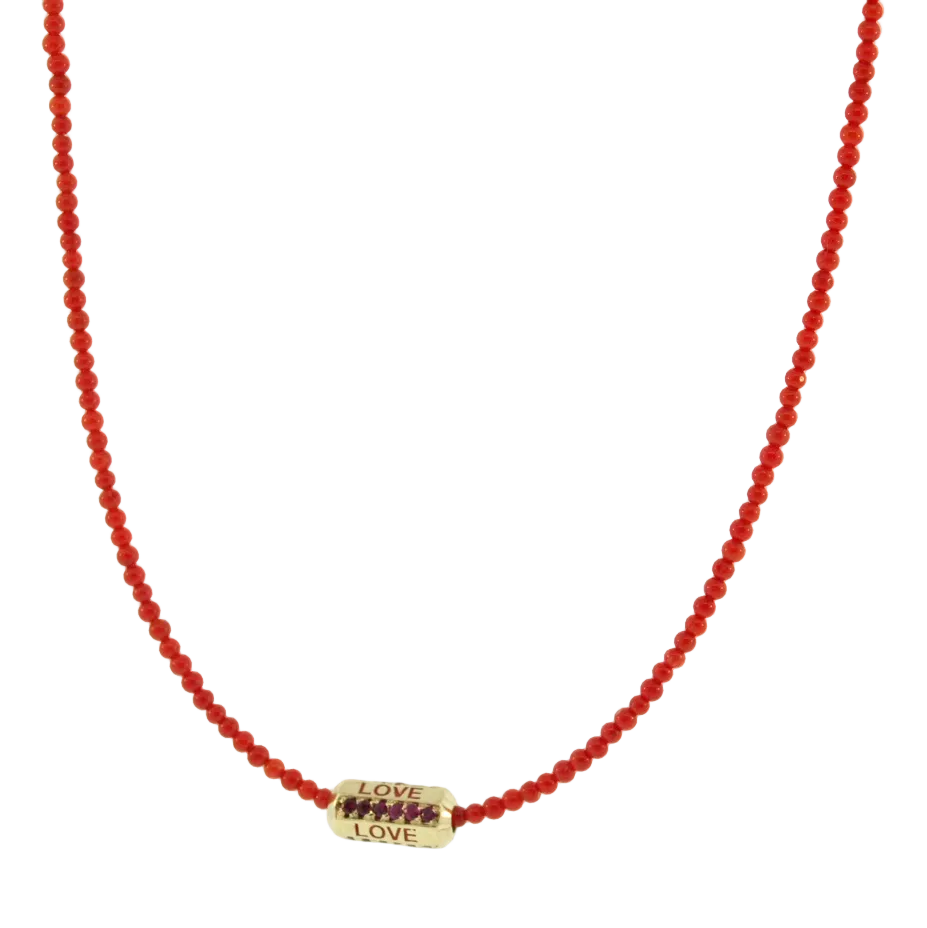 LOVE NECKLACE WITH RUBIES