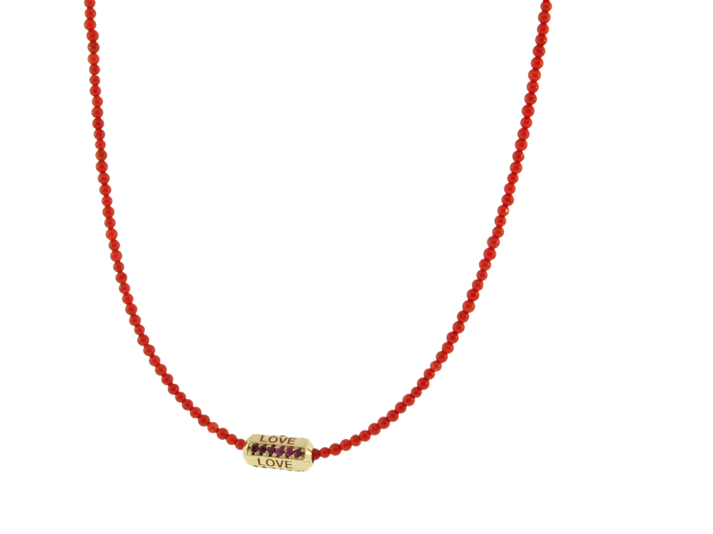 LOVE NECKLACE WITH RUBIES
