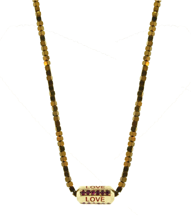 LOVE NECKLACE WITH RUBIES