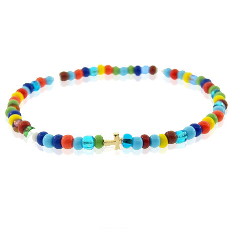 MINI CROSS BEADED BRACELET | Luis Morais