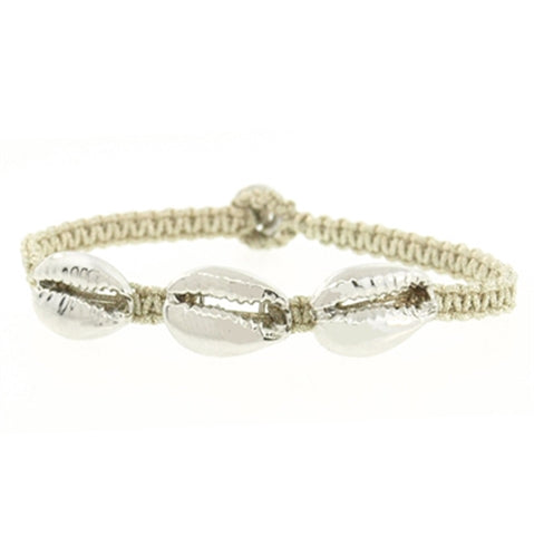 TRIPLE SHELL MACRAME BRACELET