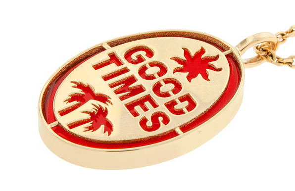LUIS MORAIS 14K Yellow Gold 'The Good Times' Medallion with Carnelian Backing