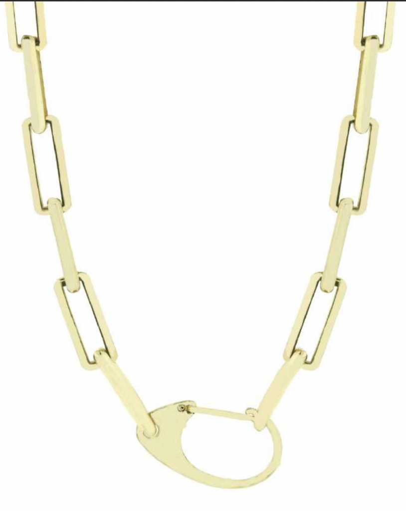 Gold Link Necklace with Large Clasp