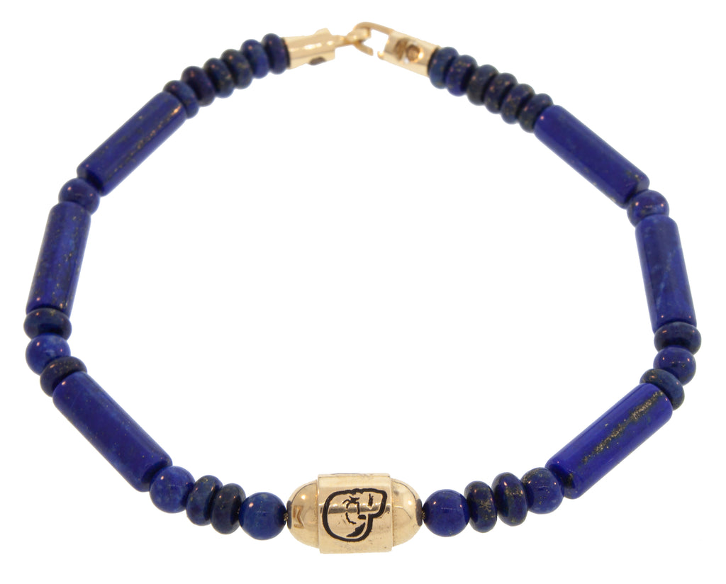 Enameled Skull Bolt Bead Bracelet with a Clasp
