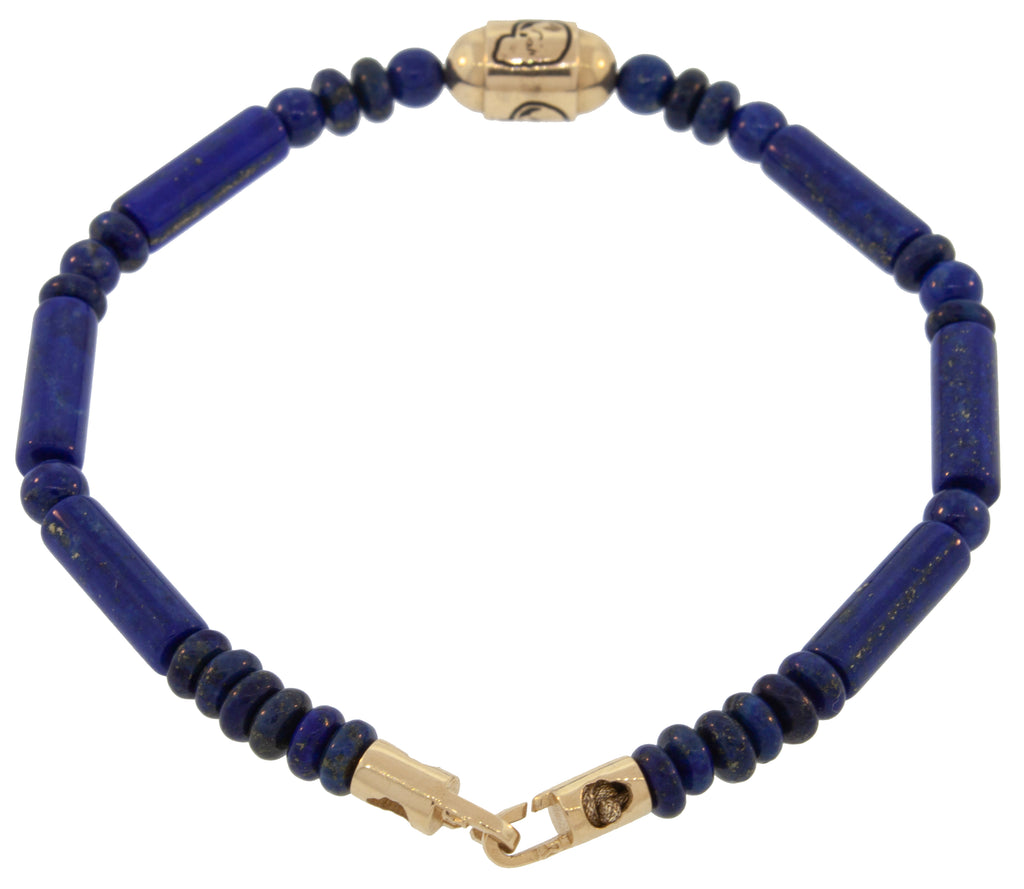 Enameled Skull Bolt Bead Bracelet with a Clasp