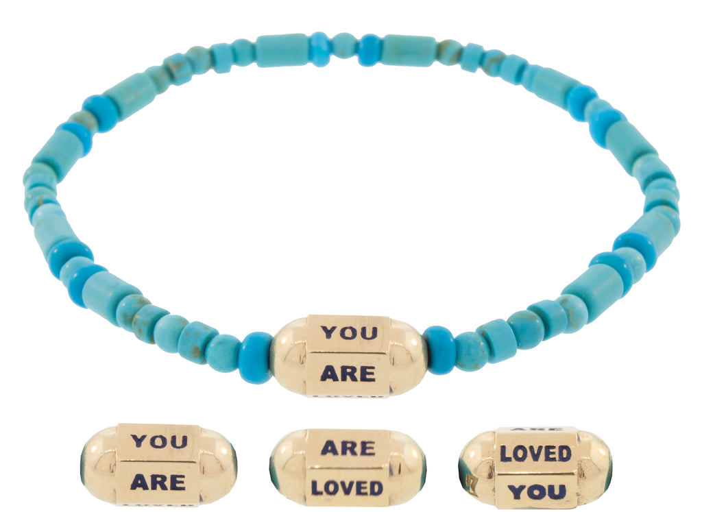 Bracelet perlé à boulon hexagonal You Are Loved