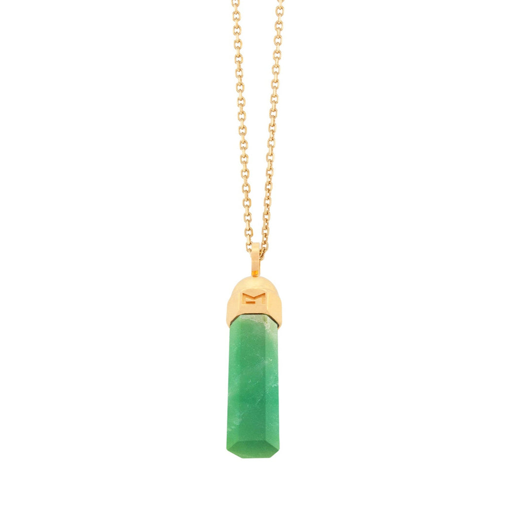 Chrysoprase Hexagon Bolt Pendant Necklace