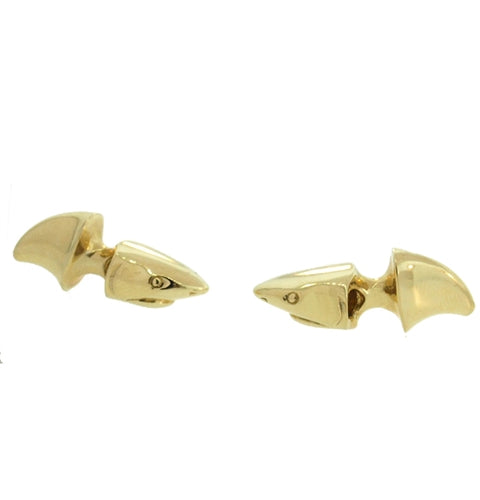 SHARK YELLOW GOLD CUFF LINKS