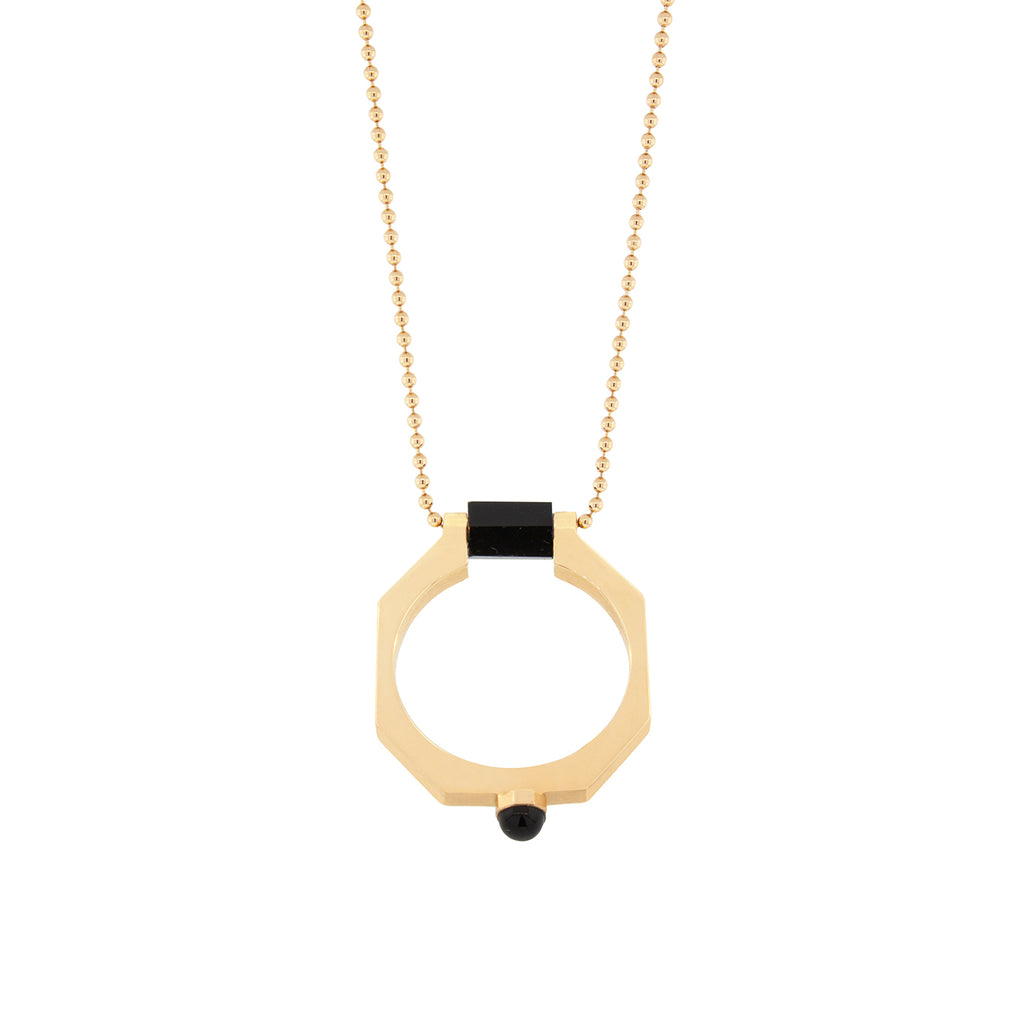 Gold Geo Pendant Necklace