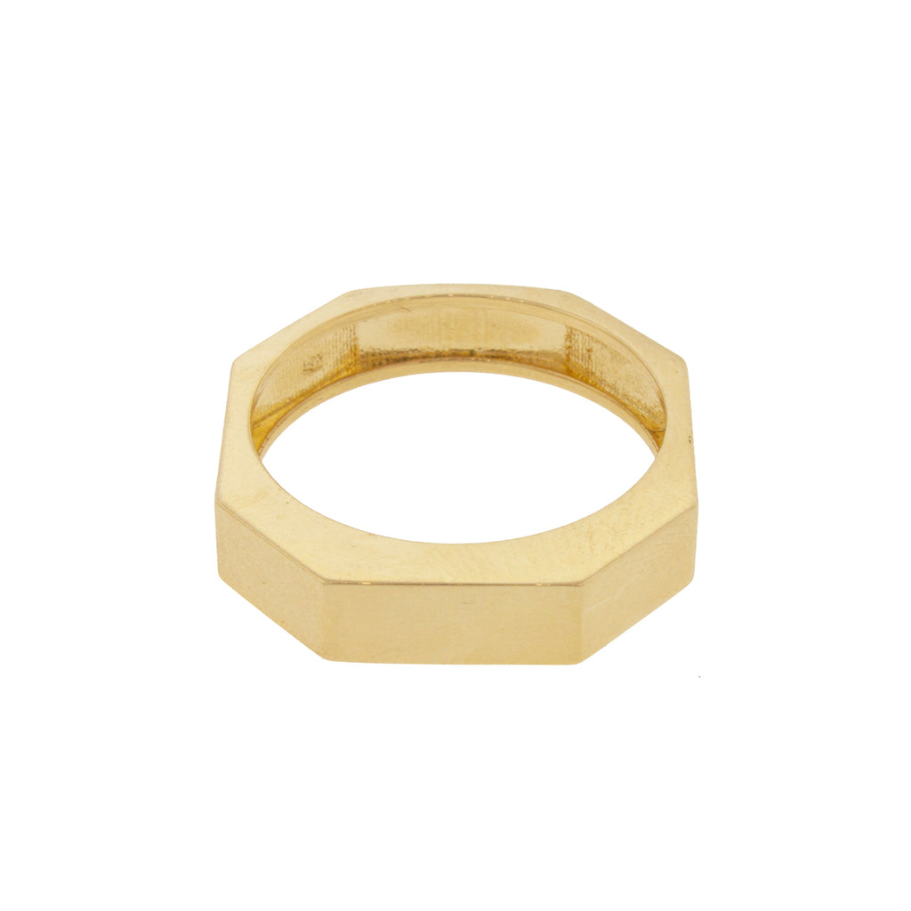14K Yellow Gold Geo Ring  For sizes 11 and larger, please call.
