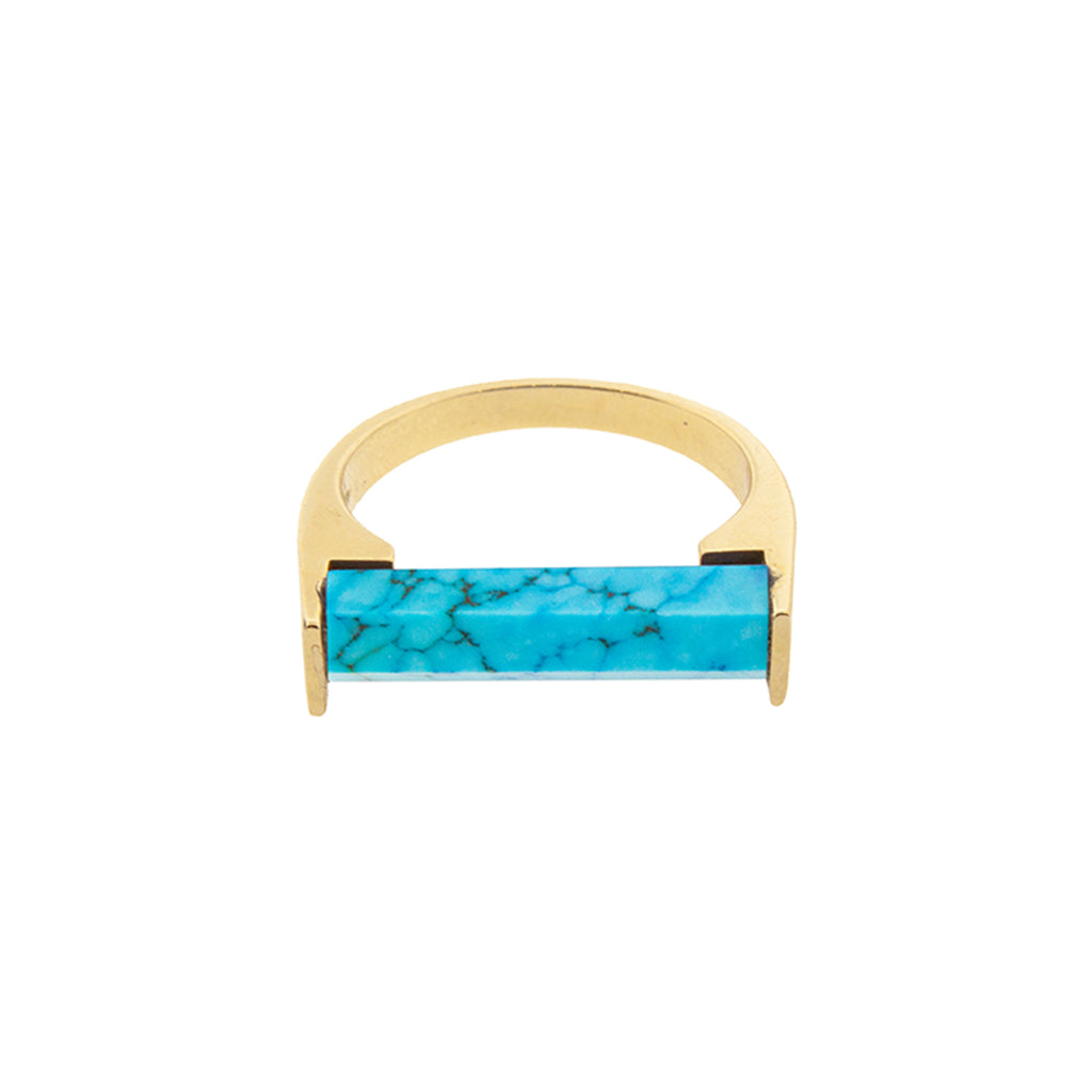 Hexagon Turquoise Gemstone Ring