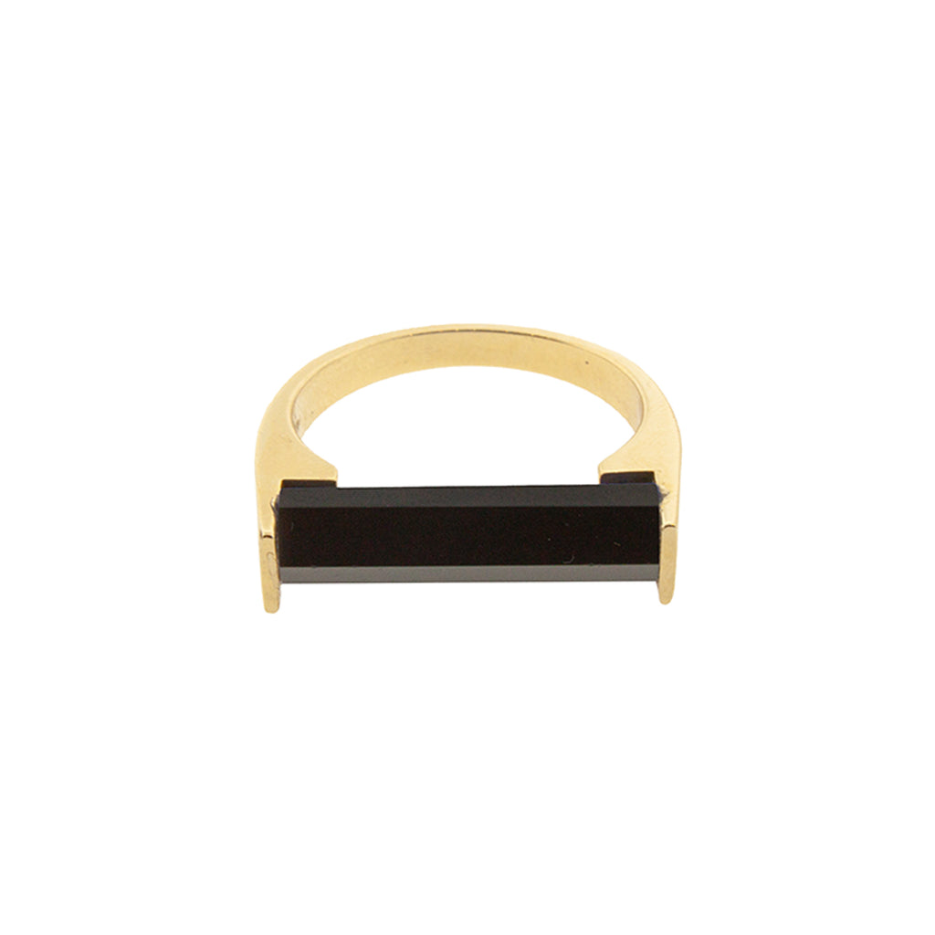 Hexagon Onyx Gemstone Ring