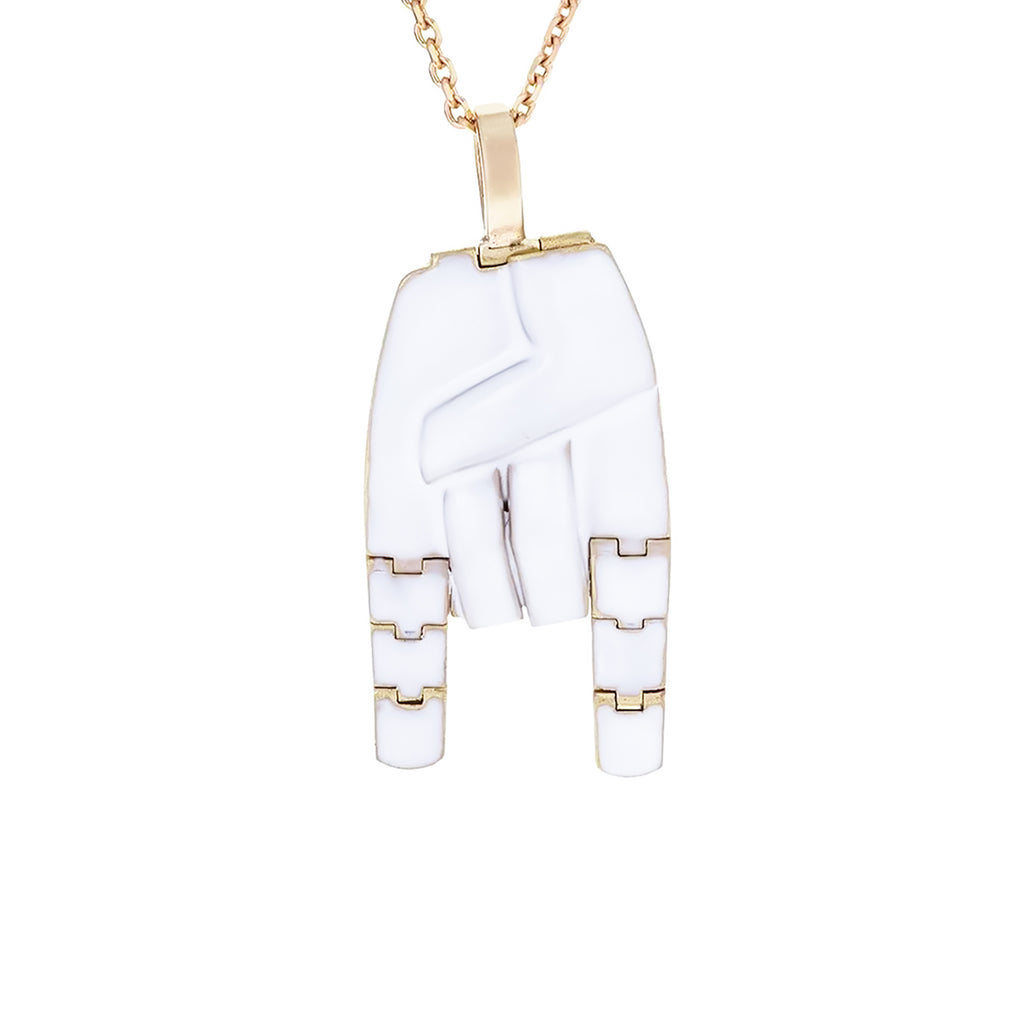 Articulated Enameled Hand Pendant