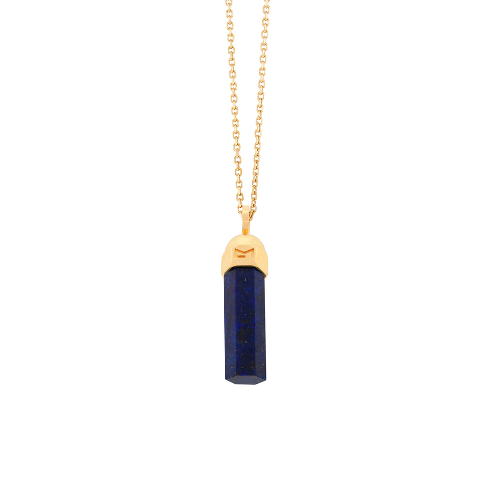 Collier pendentif boulon en lapis