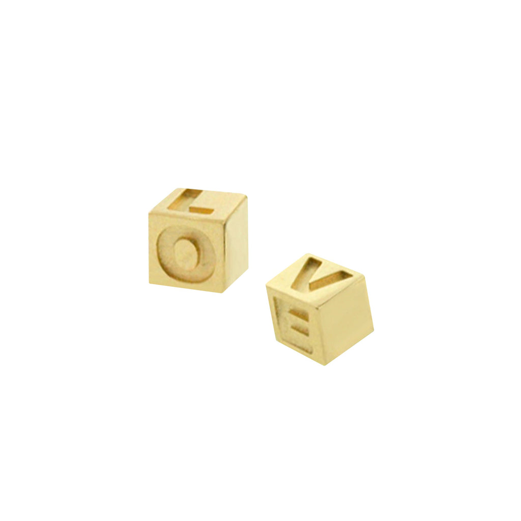 Gold LOVE Cube Cord Bracelet