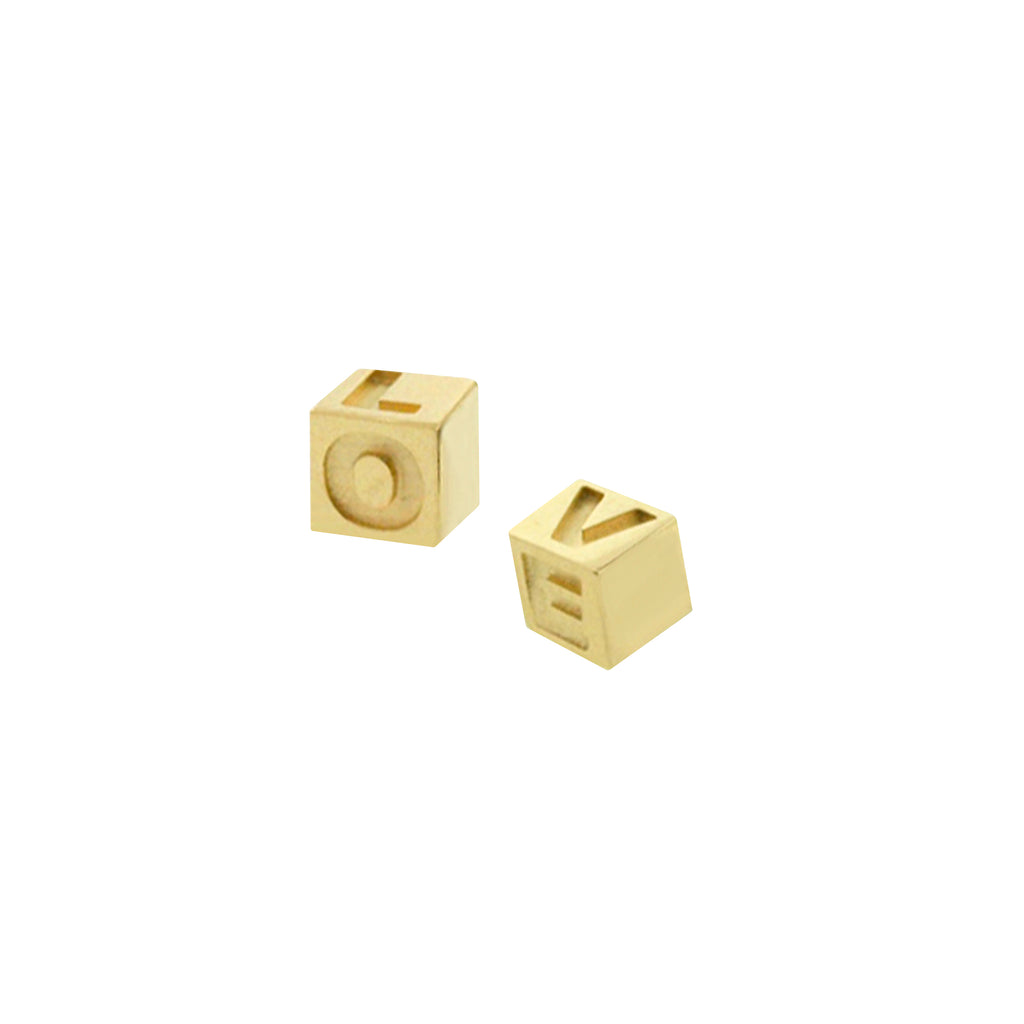 Gold Love Cube Cord Bracelet