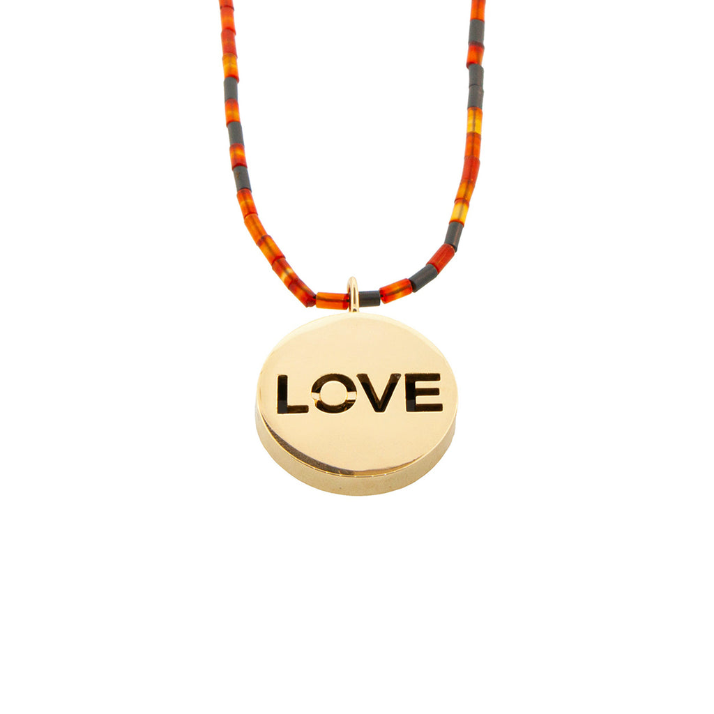 Moody Medallion Love and Flipping the Bird Necklace