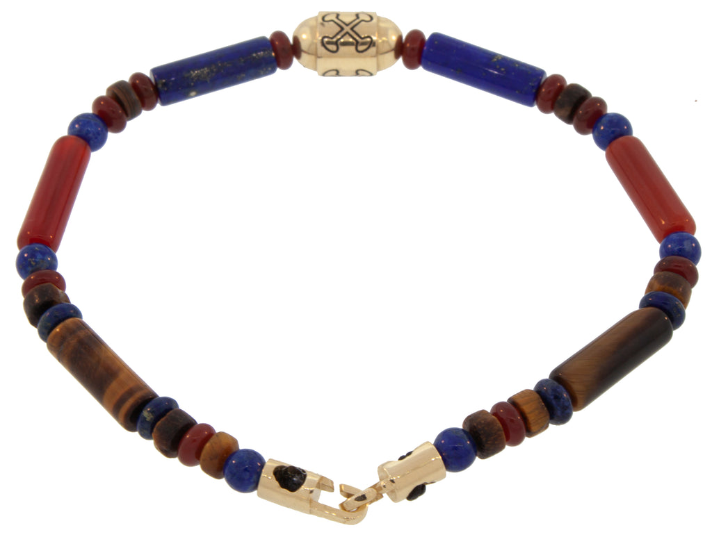 Enameled I Cannot Die Bolt Bead Bracelet with a Clasp