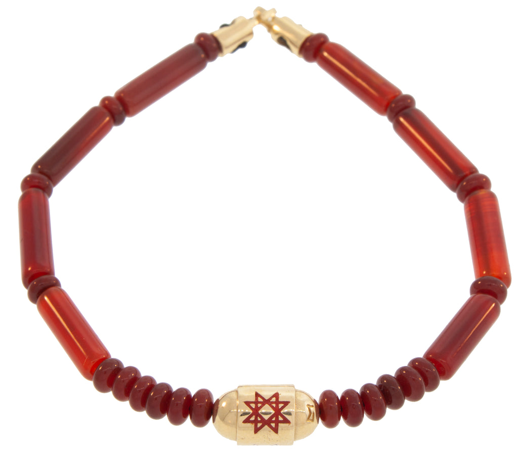 Enameled Star Bolt Bead Bracelet with a Clasp