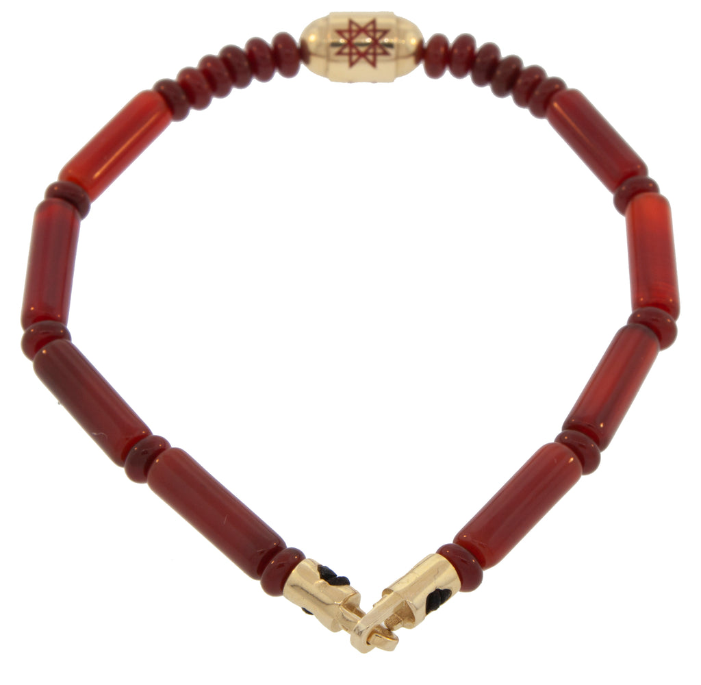 Enameled Star Bolt Bead Bracelet with a Clasp