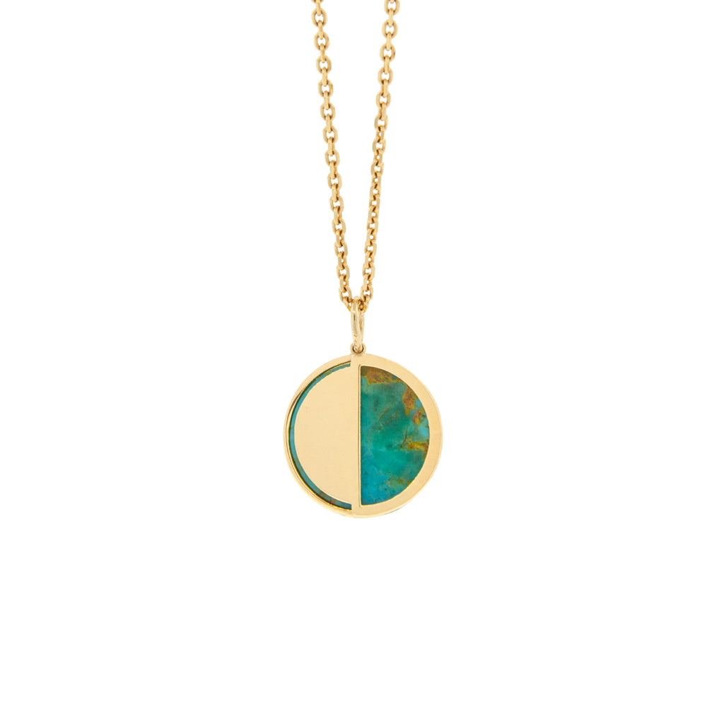 Small Yin and Yang Pendant with Turquoise