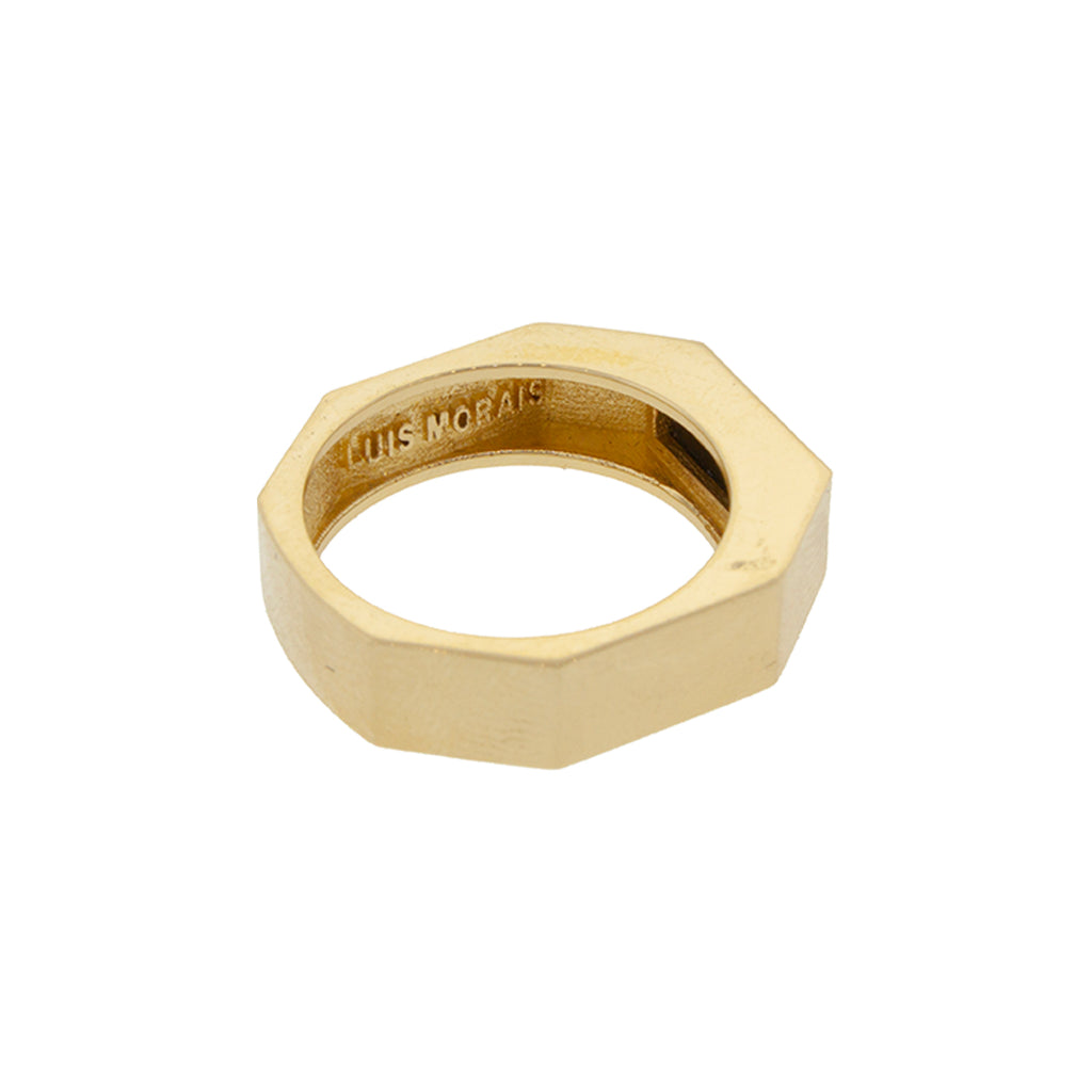 Gemstone Geo Ring with Malachite