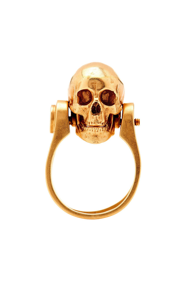Gold Skull With Moving Jaw Ring