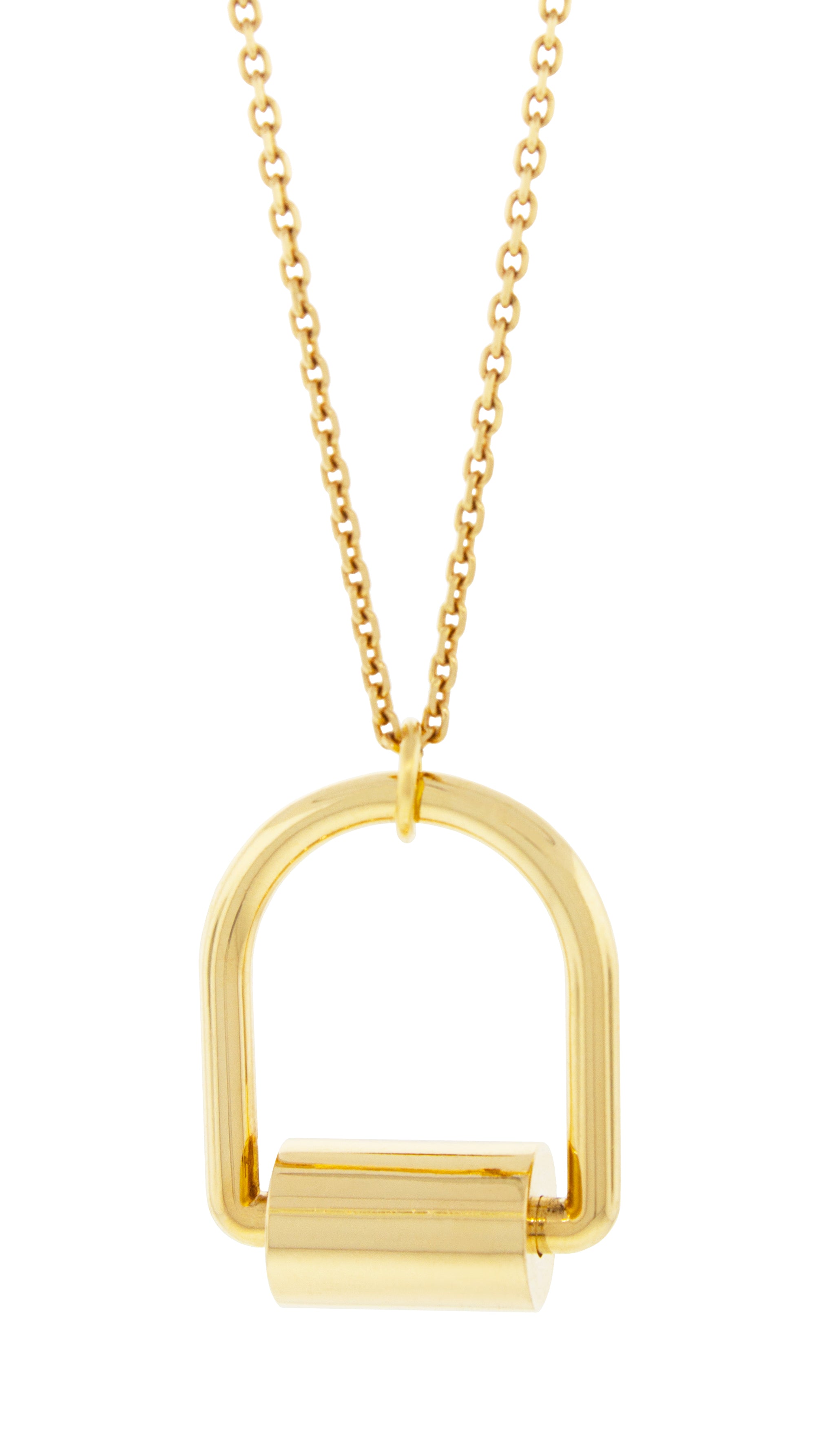 14K yellow gold Roller ring can be worn as a ring or as pendant on a necklace.
