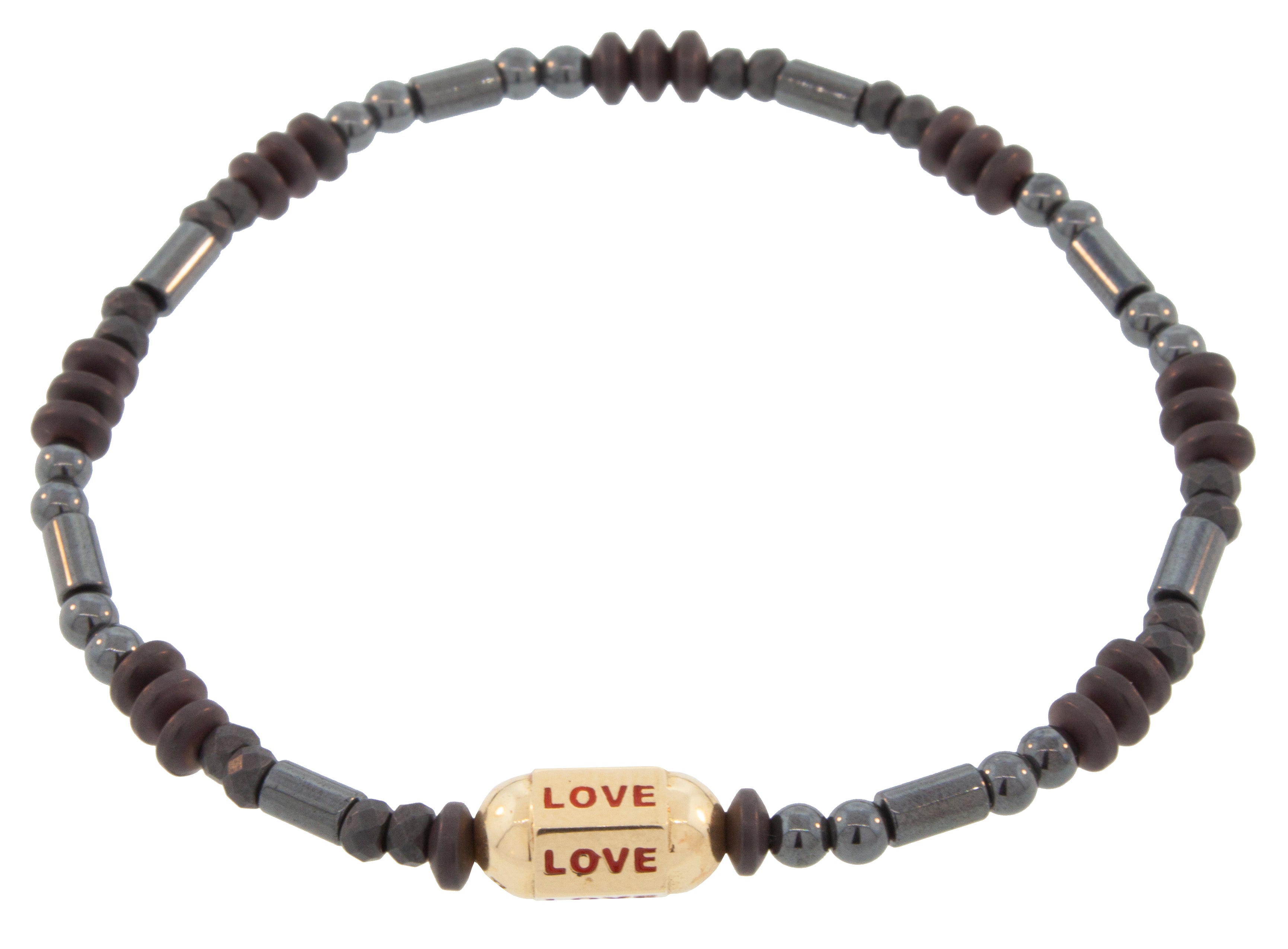 Pulsera con cuentas y pernos hexagonales Love