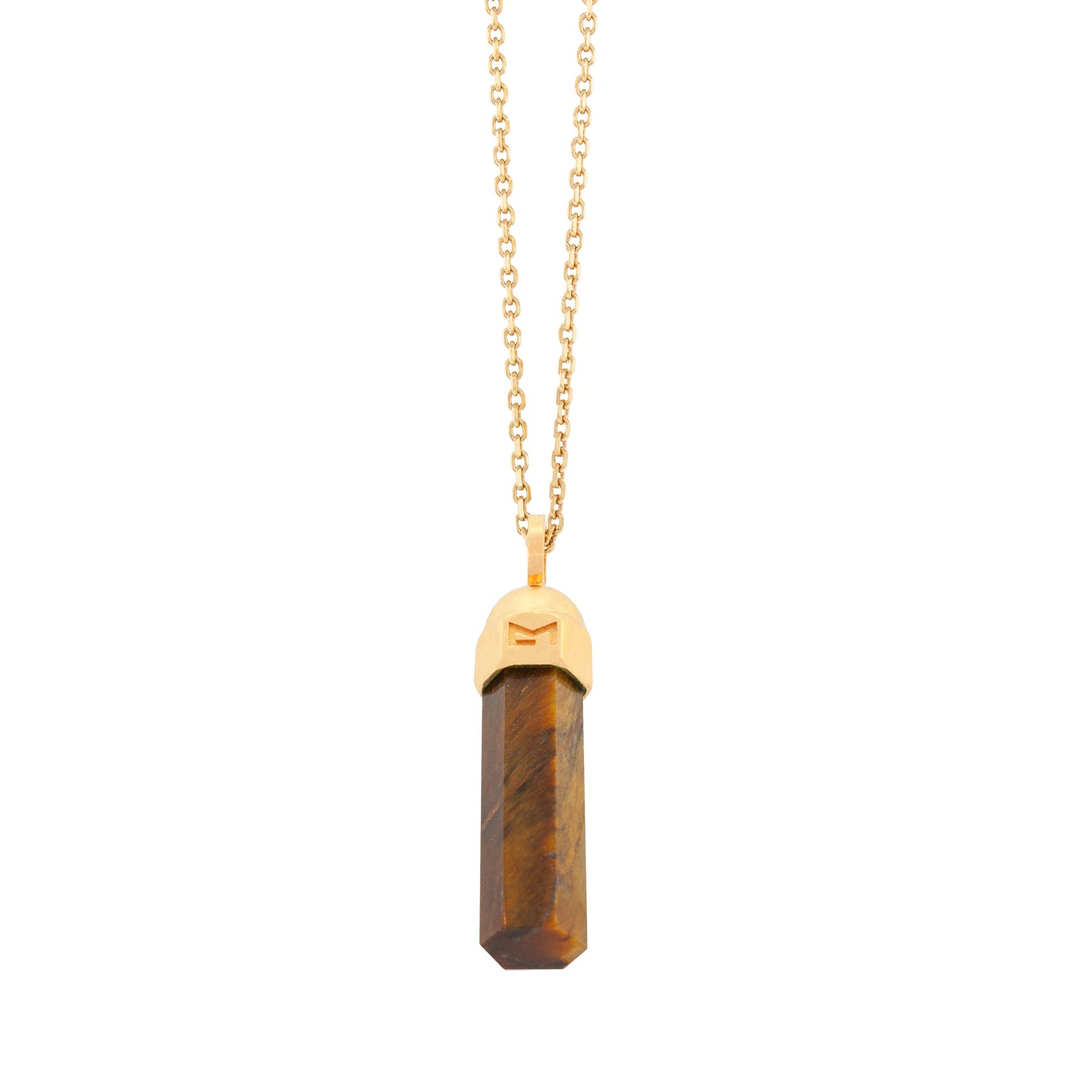 LUIS MORAIS 14k yellow gold pendant with labradorite hexagon bolt. Gold chain sold separately.