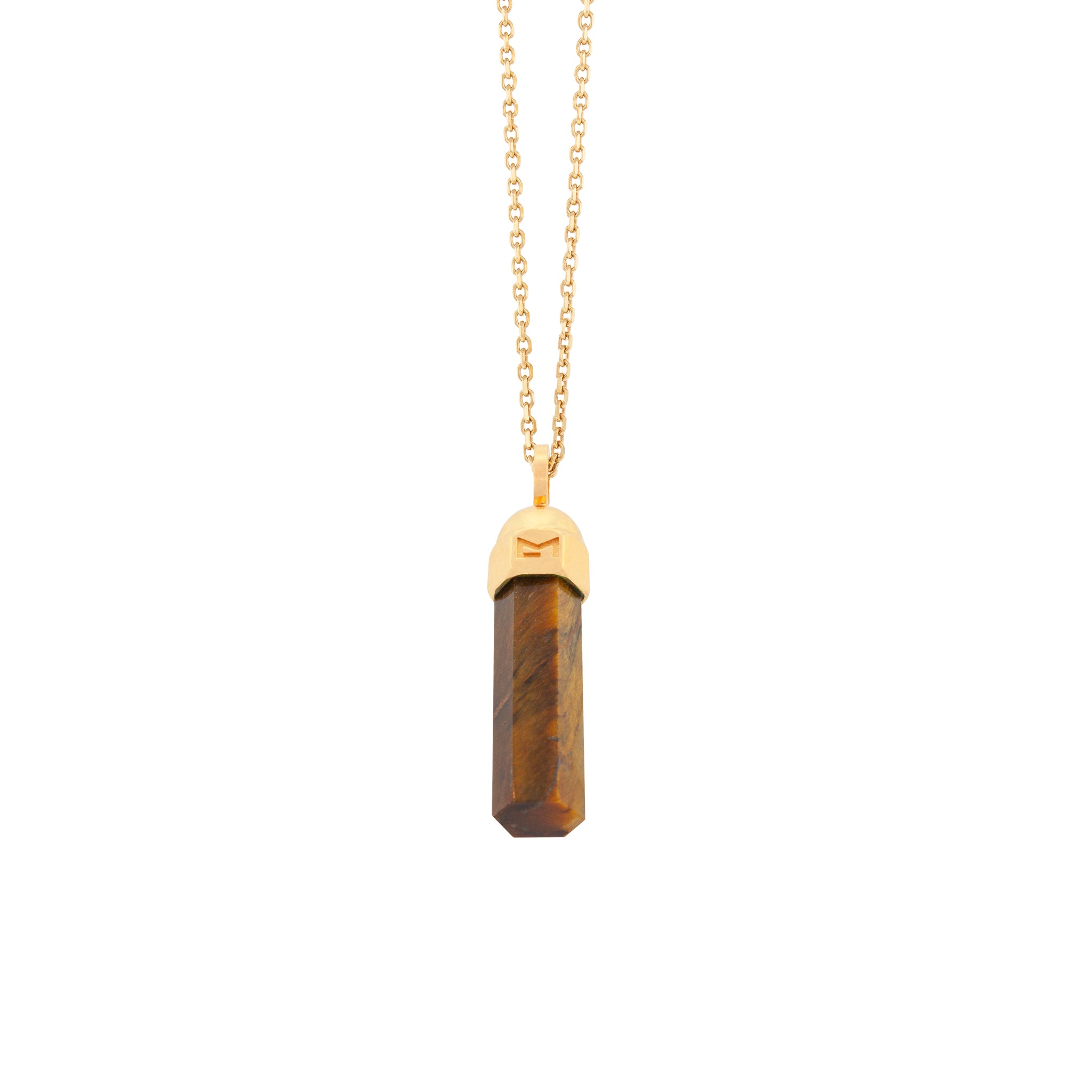 LUIS MORAIS 14k yellow gold pendant with labradorite hexagon bolt. Gold chain sold separately.