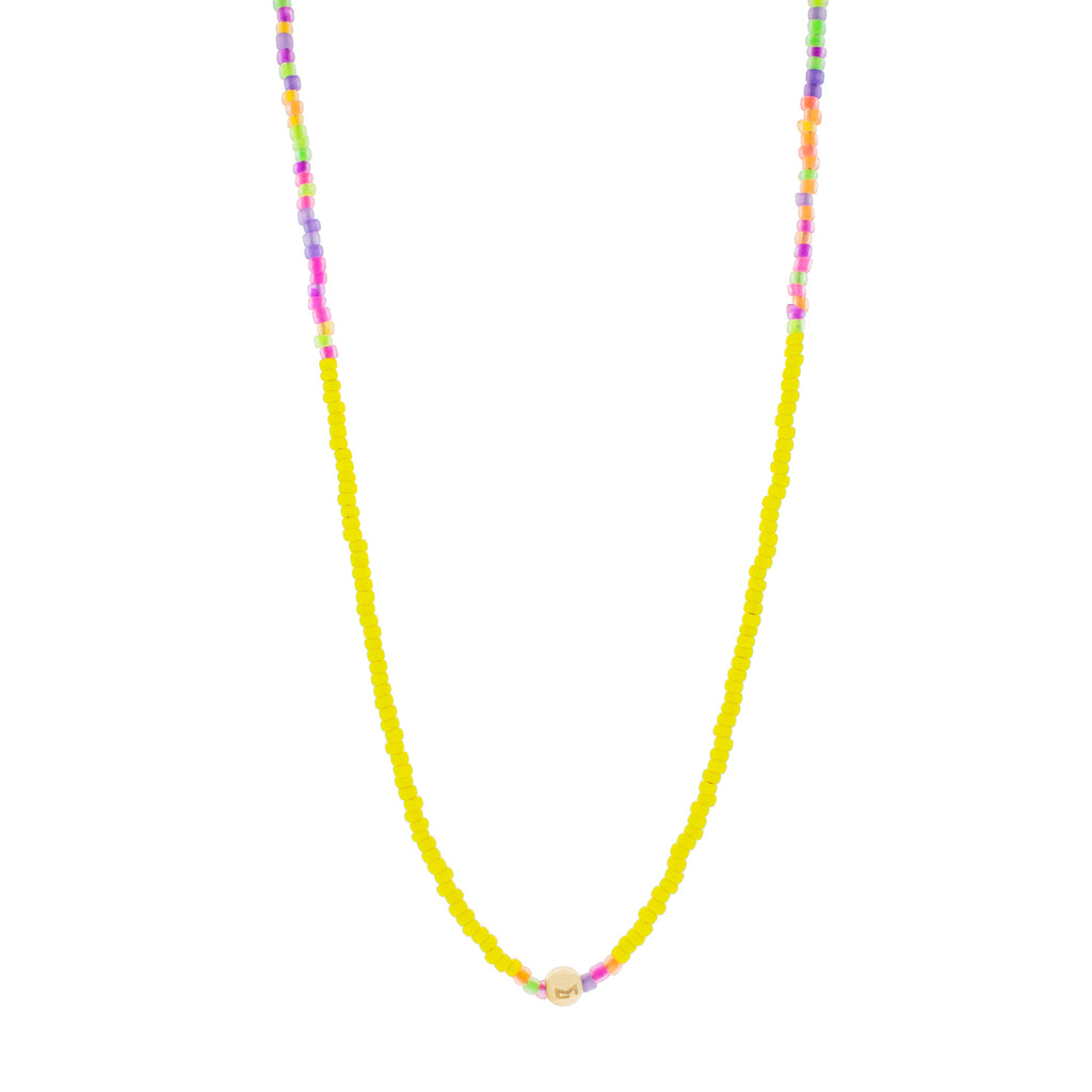 Height Of Summer Logo Ball Yellow Multi Color Beaded Necklace